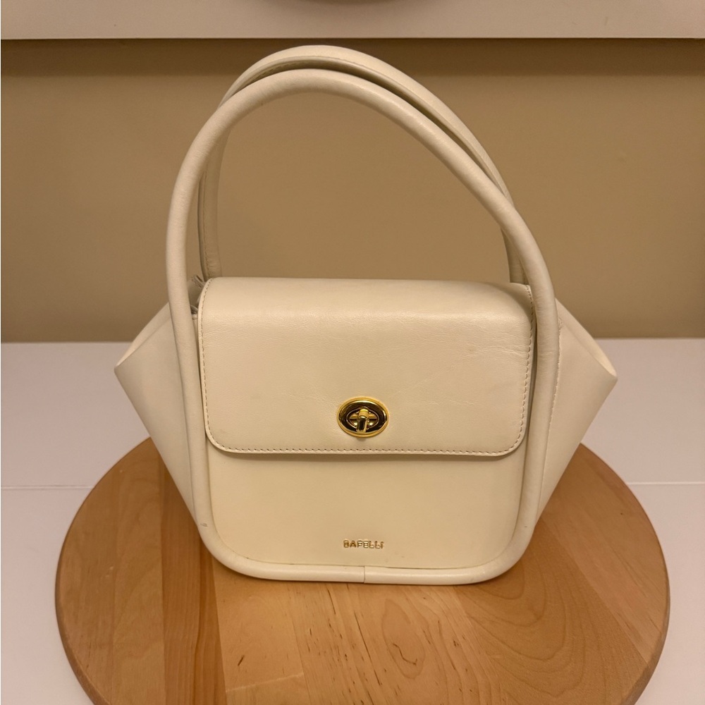 Bafelli Cream Bento Bag with Gold Turn-Lock